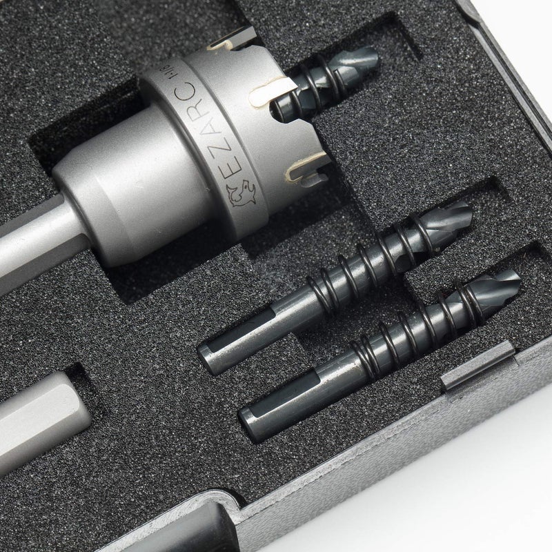 EZARC Carbide Hole Saw Kit, 3 Piece Carbide Tipped Hole Cutter with Pilot Drill bit for Hard Metal, Stainless Steel, Iron, Aluminum, Alloy - Image 3